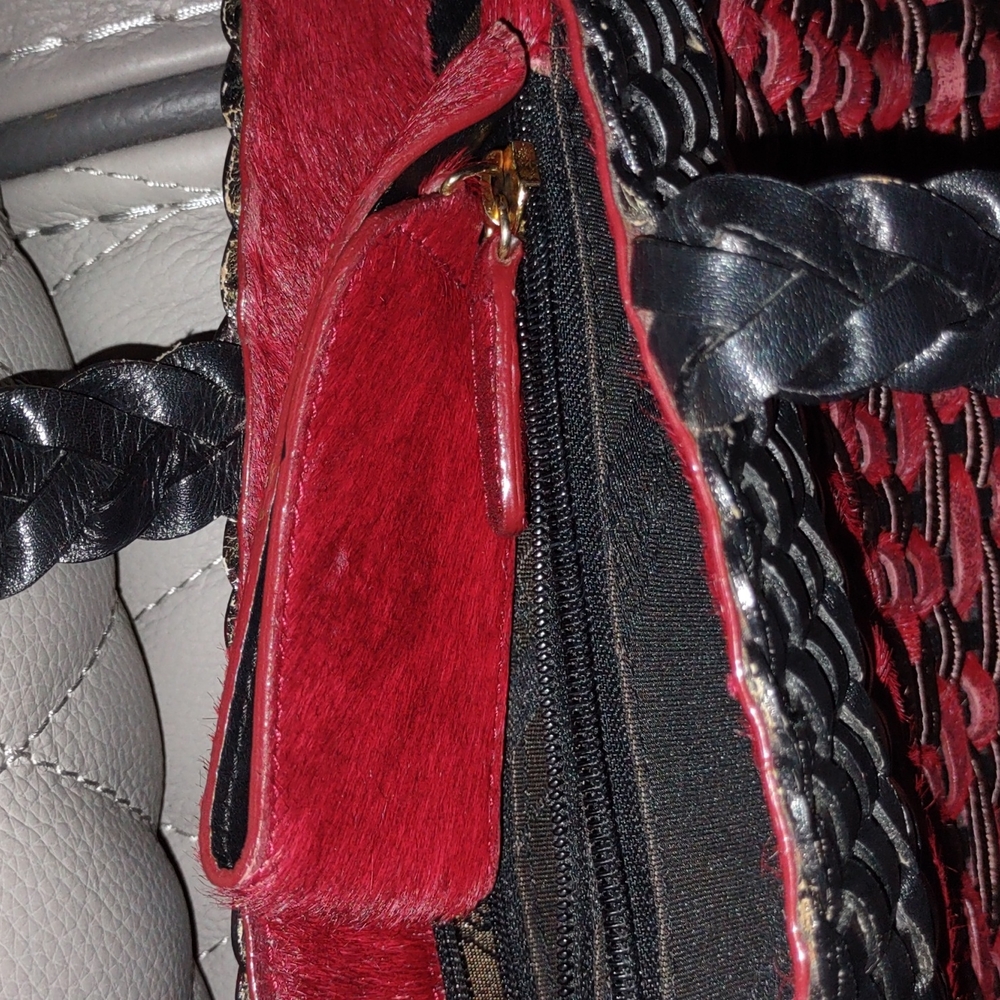 Accents By Sharif Woven Leather Handbag - Picture 7 of 11